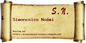 Simoncsics Noémi névjegykártya